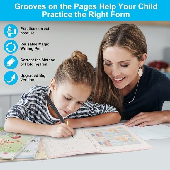 Magic Reusable Copybook for Kids-Practice Copybook for Age 3-5 (4 books) - Picture 2 of 7